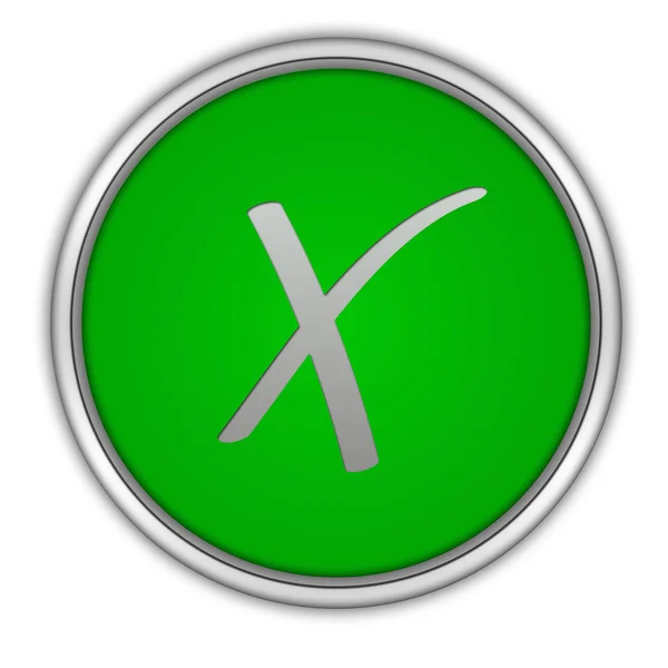 Check circular icon on white background — Stock Photo, Image
