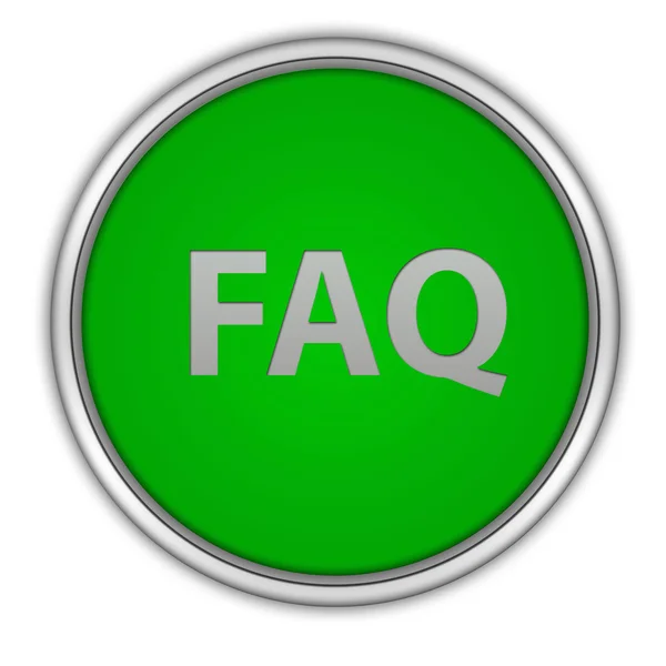 Faq circular icon on white background — Stock Photo, Image