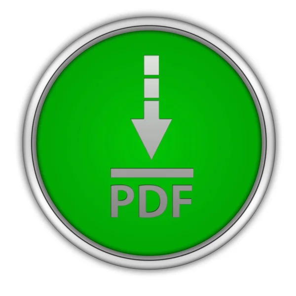 Pdf descargar icono circular sobre fondo blanco —  Fotos de Stock