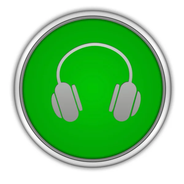 Okrągła ikona słuchawki na białym tle — Zdjęcie stockowe