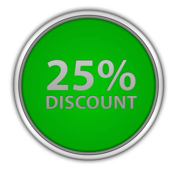 Discount 25 circular icon on white background — Stock Photo, Image