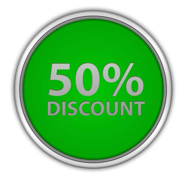 Discount 50 circular icon on white background — Stock Photo, Image