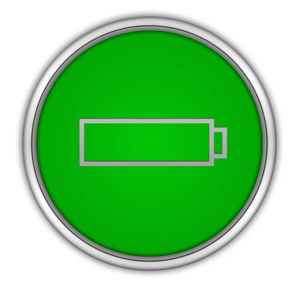 Battery circular icon on white background — Stock Photo, Image