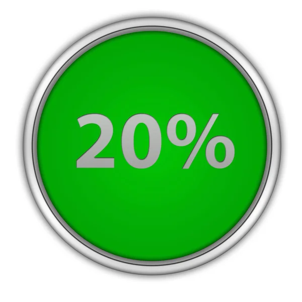 Twenty percent circular icon on white background — Stock Photo, Image