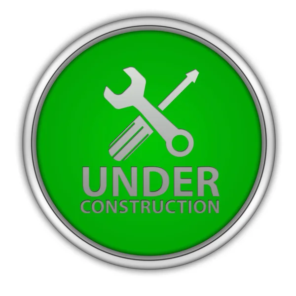 Under construction circular icon on white background — Stock Photo, Image