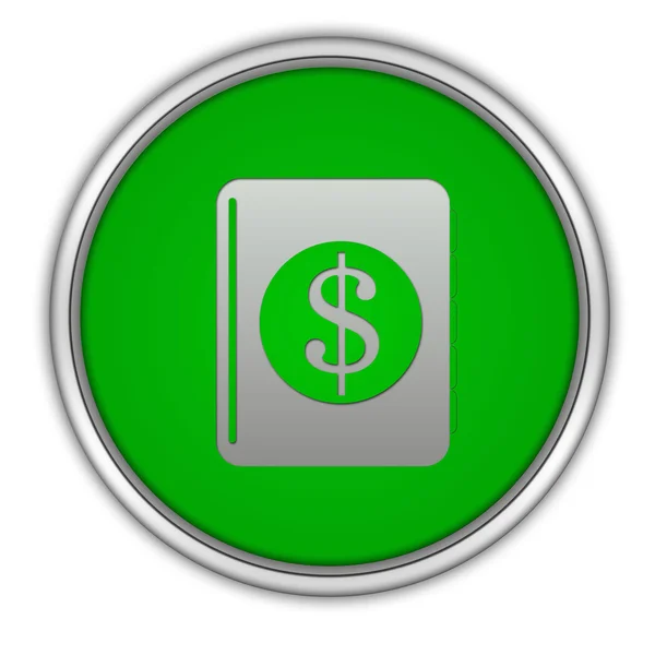 Dollaro denaro libro icona circolare su sfondo bianco — Foto Stock