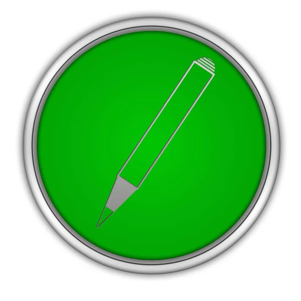 Lápis ícone circular sobre fundo branco — Fotografia de Stock