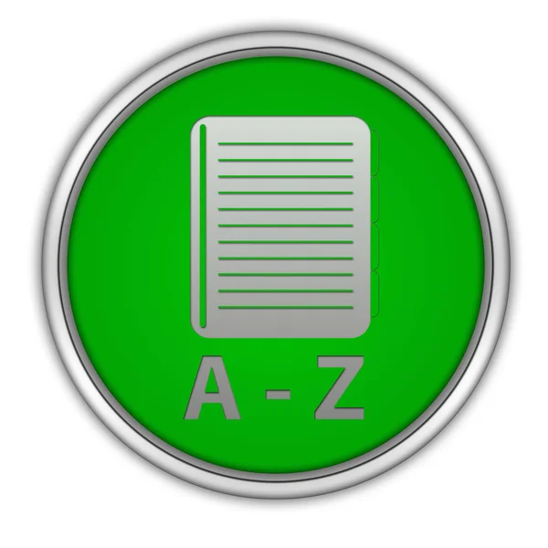 A-Z okrągła ikona na białym tle — Zdjęcie stockowe