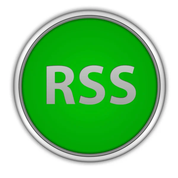 RSS circular icon on white background — Stock Photo, Image