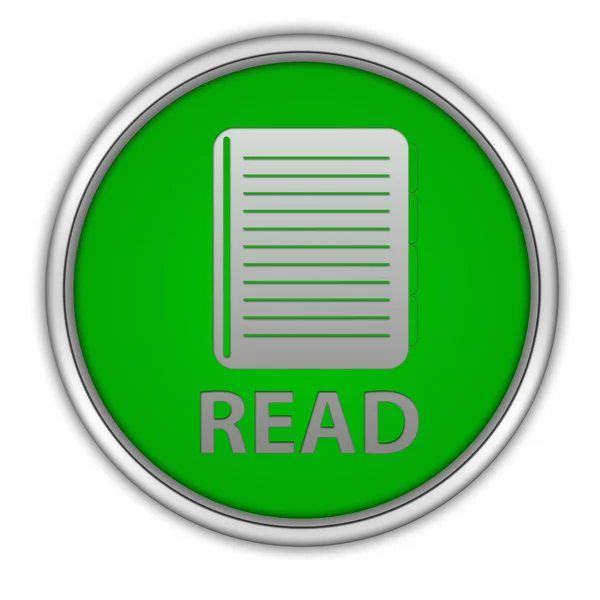 Read circular icon on white background — Stock Photo, Image