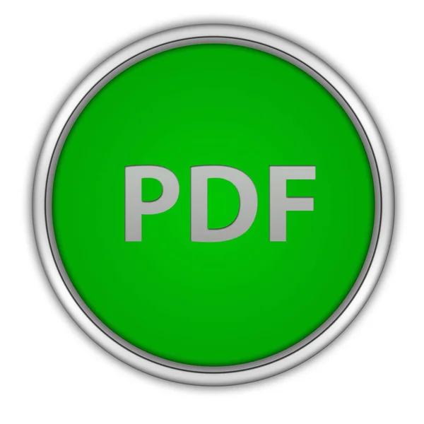 Icono circular Pdf sobre fondo blanco — Foto de Stock