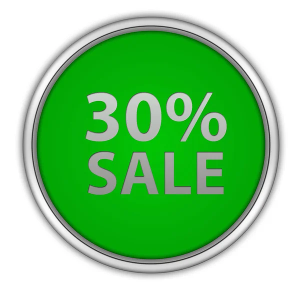Sale thirty percent circular icon on white background — Stock Photo, Image