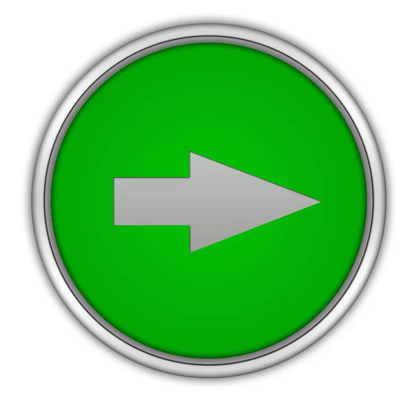 Flecha derecha icono circular sobre fondo blanco —  Fotos de Stock