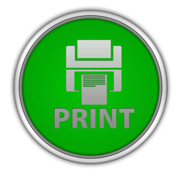 Print circular icon on white background — Stock Photo, Image