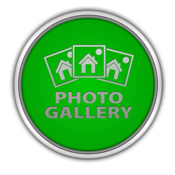 Photo gallery circular icon on white background — Stock Photo, Image