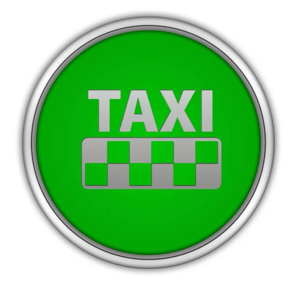 흰색 바탕에 택시 원형 아이콘 — 스톡 사진