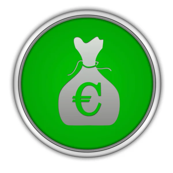 Euro bolsa de dinero icono circular sobre fondo blanco —  Fotos de Stock