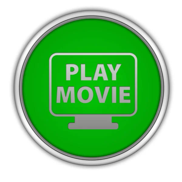 Play circular icon on white background — Stock Photo, Image