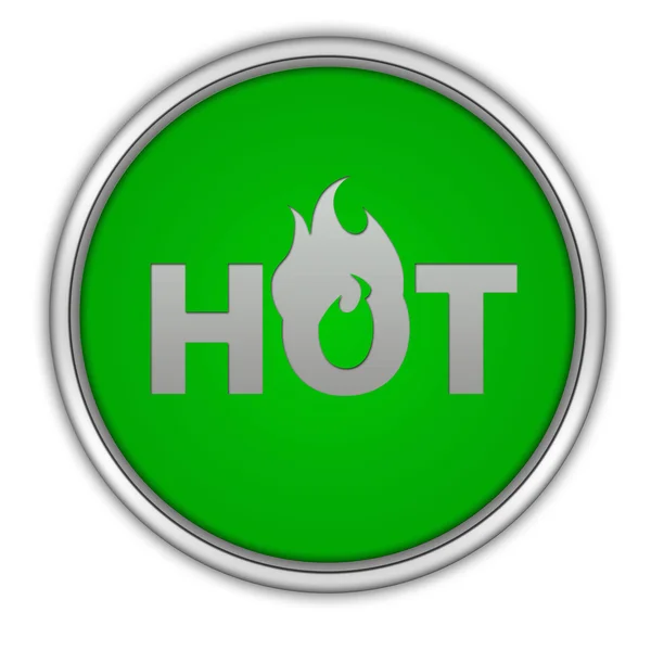 Ícone circular quente no fundo branco — Fotografia de Stock