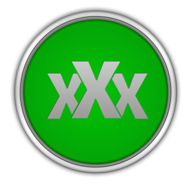 XXX dairesel simgesi beyaz arka plan üzerinde