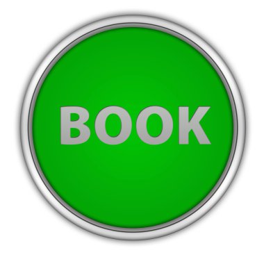 Beyaz arka plan üzerinde kitap dairesel simgesi