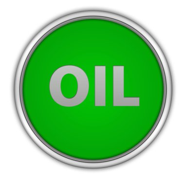 Beyaz arka plan üzerinde petrol dairesel simgesi