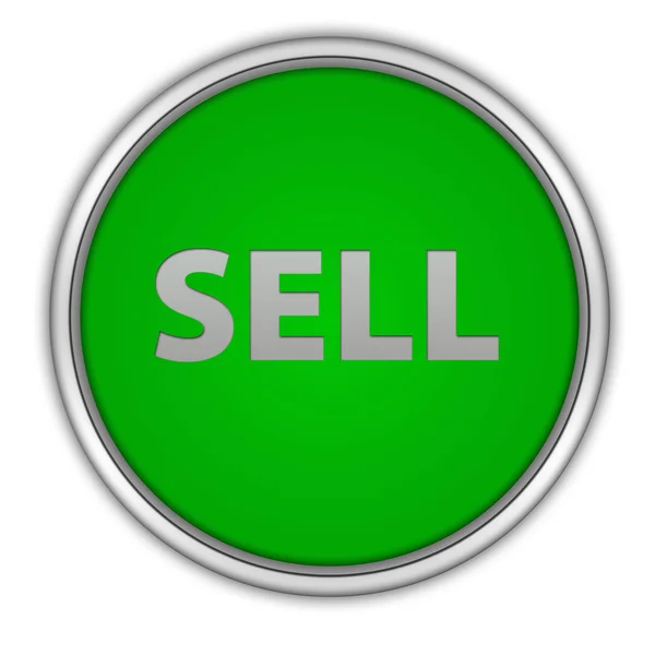 Sell circular icon on white background — Stock Photo, Image