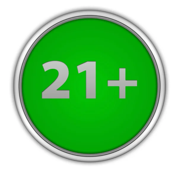 21 rundes Symbol auf weißem Hintergrund — Stockfoto