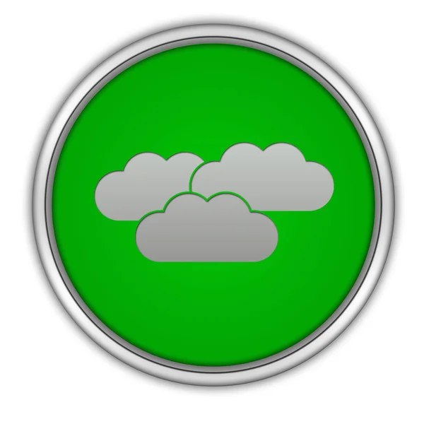 Beyaz arka plan bulut dairesel simgesine — Stok fotoğraf
