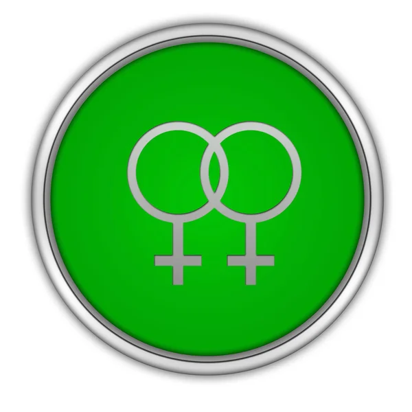 Lesbische kreisförmige Symbol auf weißem Hintergrund — Stockfoto