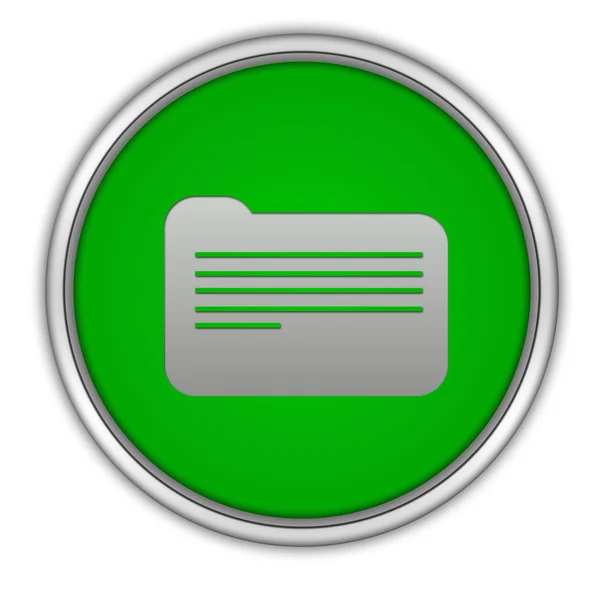 Okrągła ikona folderu na białym tle — Zdjęcie stockowe