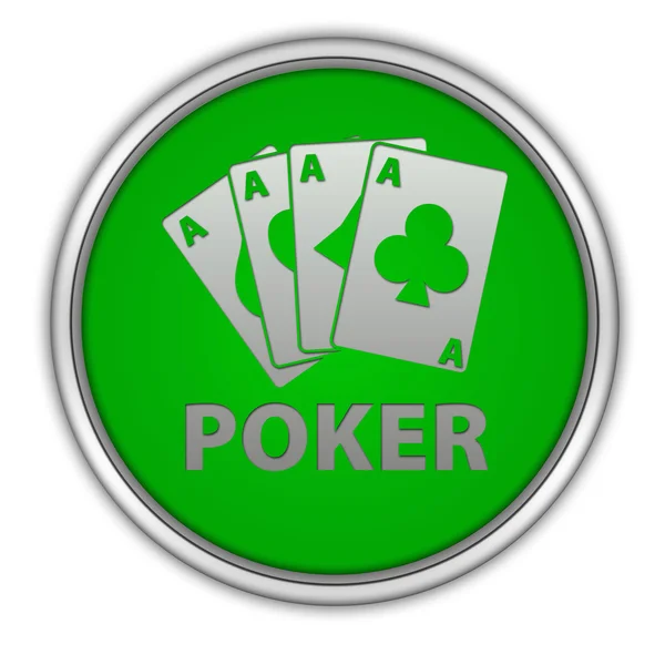 Poker circular icon on white background — Stock Photo, Image