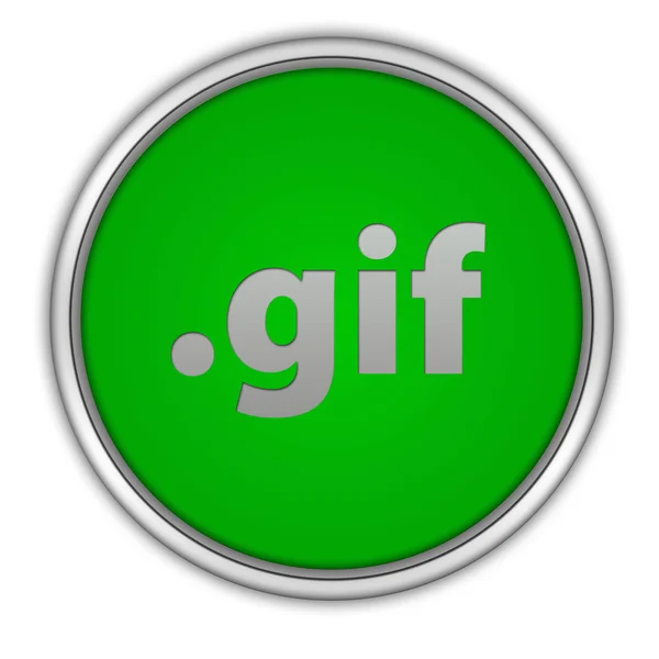 .gif circular icon on white background — Stock Photo, Image