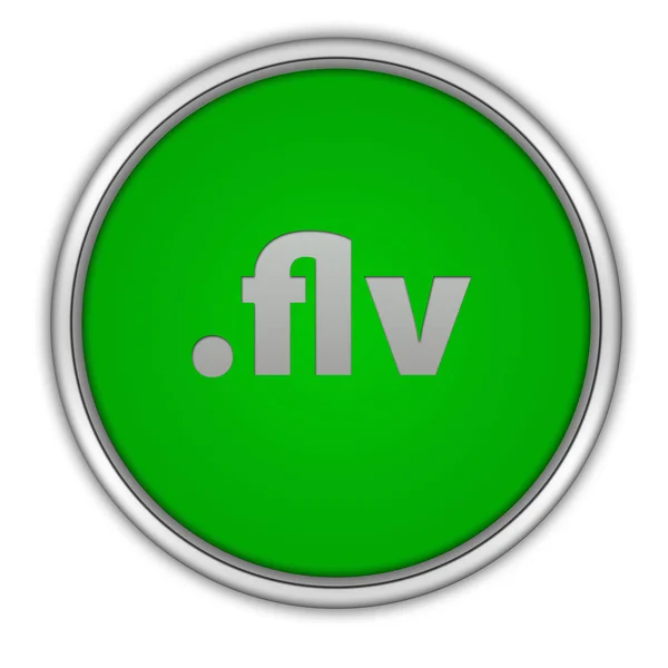 .flv kreisförmiges Symbol auf weißem Hintergrund — Stockfoto