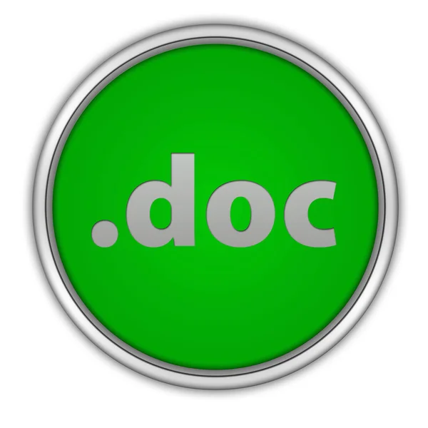 .doc circular icon on white background — Stock Photo, Image