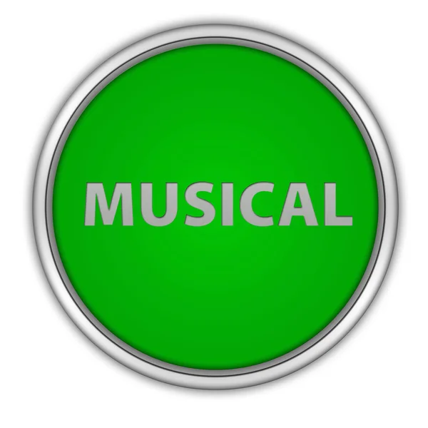 Icono circular musical sobre fondo blanco — Foto de Stock