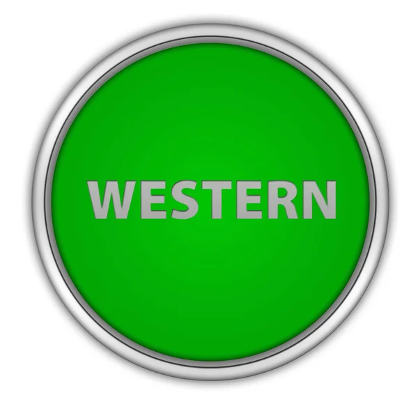 Западная круговая икона на белом фоне — стоковое фото