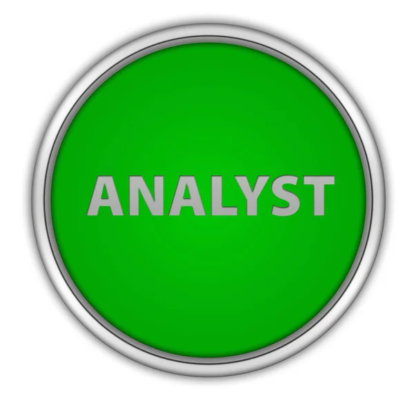 Analyst rundes Symbol auf weißem Hintergrund — Stockfoto