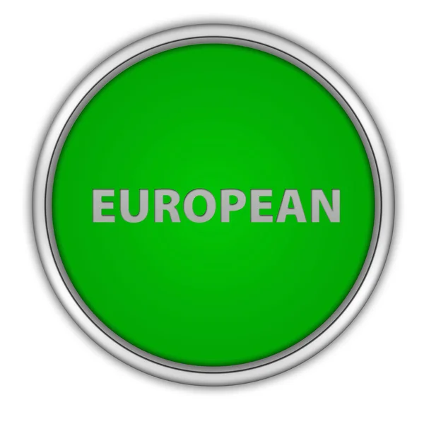 欧洲在白色背景上的圆形图标 — 图库照片