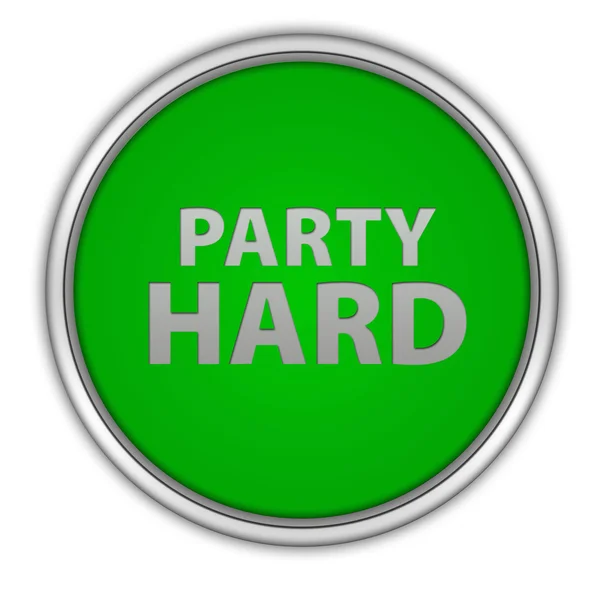 Party hard circular icon on white background — Stock Photo, Image