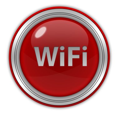beyaz zemin üzerinde WiFi dairesel simgesi
