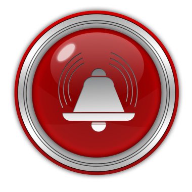 Alarm dairesel simgesi beyaz zemin üzerine