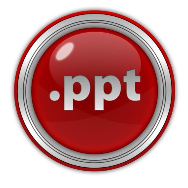 .Beyaz arka plan üzerinde PPT dairesel simgesi