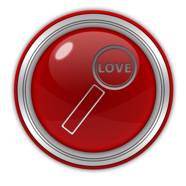 Beyaz arka plan üzerinde aşk dairesel simgesini bulun