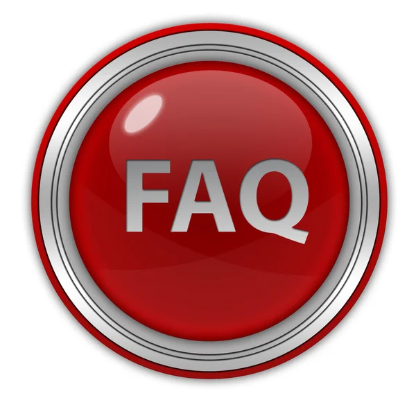 Faq circular icon on white background — Stock Photo, Image