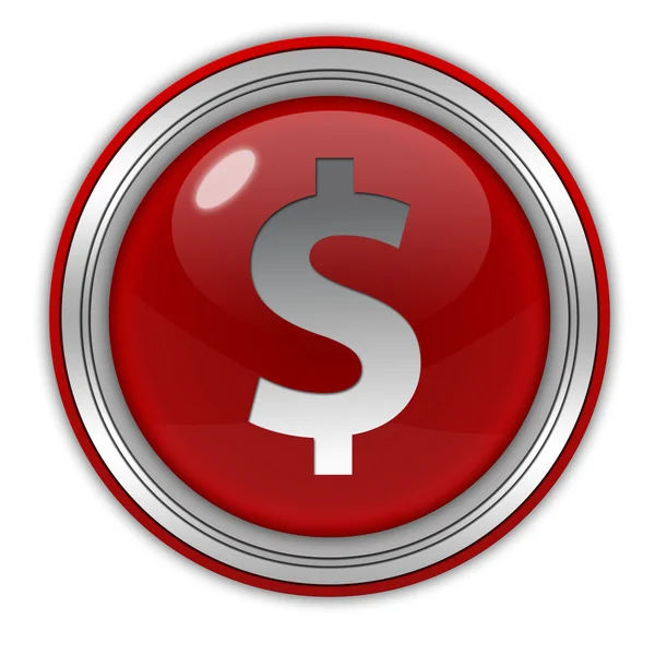 Pénz kör alakú ikon fehér háttér — Stock Fotó