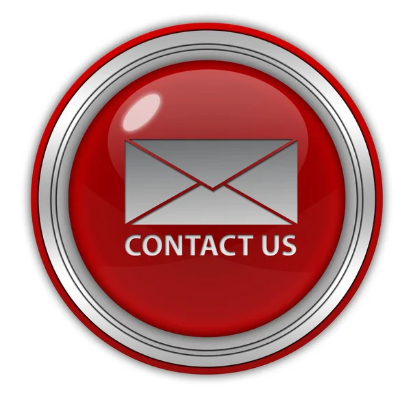 Contact us circular icon on white background — Stock Photo, Image