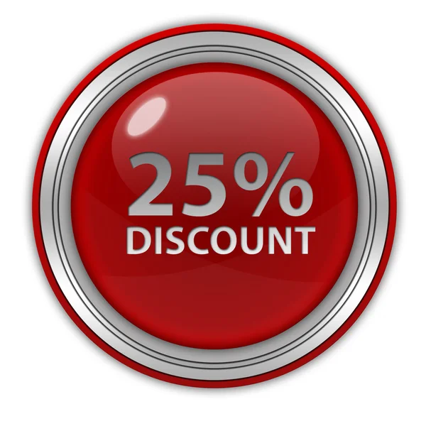 Discount 25 circular icon on white background — Stock Photo, Image