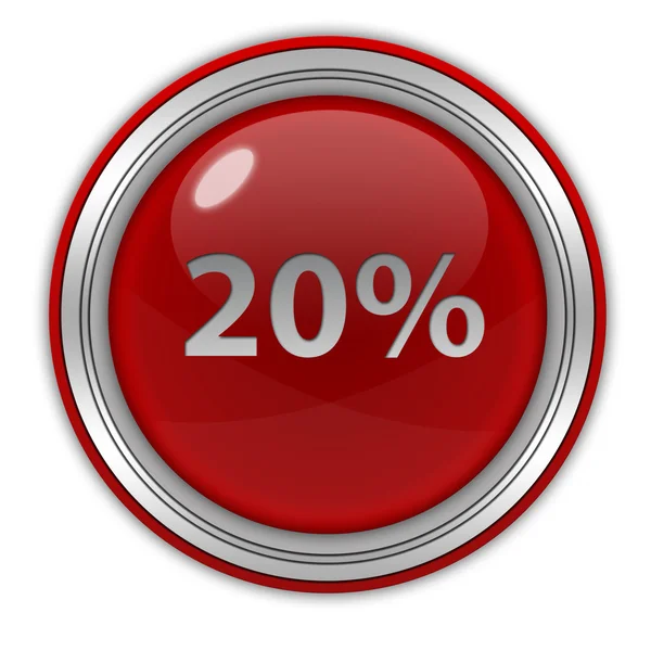 Twenty percent circular icon on white background — Stock Photo, Image