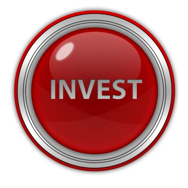 Investieren kreisförmiges Symbol auf weißem Hintergrund — Stockfoto